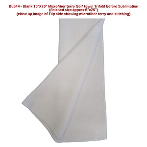 24Hr Express - Colored Microfiber Dri-lite Terry Golf Towel, Trifold, Finish size 6x25, Sublimated