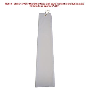 24Hr Express - Colored Microfiber Dri-lite Terry Golf Towel, Trifold, Finish size 6x25, Sublimated