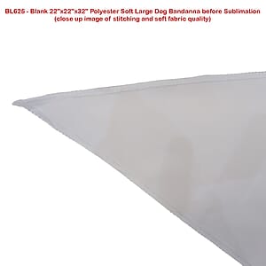 Large Dog Bandana, 32x22x22, Stitched Edges, Sublimated Edge to Edge (Decorated in Canada)