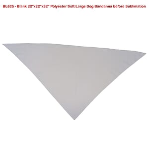 Large Dog Bandana, 32x22x22, Stitched Edges, Sublimated Edge to Edge (Decorated in Canada)