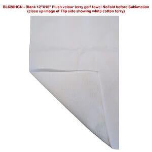 Colored Velour Terry Cotton Blend Golf Towel, Finished size 12x18, Nofold Grommet Hook, Sublimated