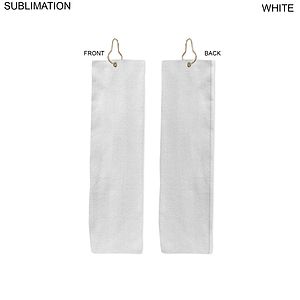 Personalized Plush Velour Terry Cotton blend Golf Towel, 5x18, Trifold Hook and Grommet, Sublimated