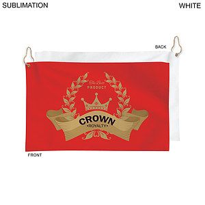 Colored Velour Terry Cotton Blend Golf Towel, Finished size 12x18, Nofold Grommet Hook, Sublimated