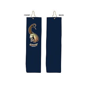 Colored Velour Terry Cotton Blend Golf Towel, Finished size 5x18, Trifold Grommet Hook, Sublimated