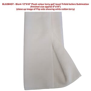 Colored Velour Terry Cotton Blend Golf Towel, Finished size 5x18, Trifold Grommet Hook, Sublimated