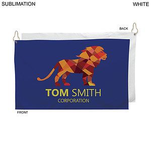 Colored Velour Terry Cotton Blend Golf Towel, Finished size 15x25, Nofold Grommet Hook, Sublimated