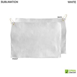 Microfiber Suede Shammy Golf Towel, 12x18, Nofold Grommet and Hook, Sublimated Edge to Edge 1 side