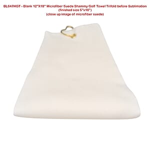 Colored Microfiber Suede Shammy Golf Towel, Finished size 5x18, Trifold Grommet  Hook, Sublimated