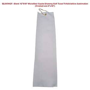 Colored Microfiber Suede Shammy Golf Towel, Finished size 5x18, Trifold Grommet  Hook, Sublimated