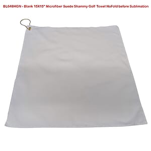 Microfiber Suede Shammy Golf Towel, Finished size 15x15, Nofold Grommet  Hook, Sublimated 2 sides