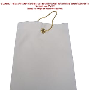 Microfiber Suede Shammy Golf Towel, Triangle Shape, 11x17, Folded with Black Swivel Hook, Sublimated