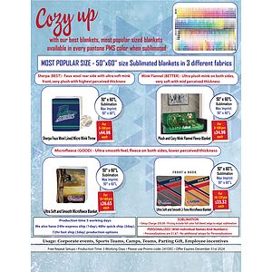 Ultra Soft and Smooth Microfleece Blanket, 50x60, Sublimated Edge to Edge 1 side