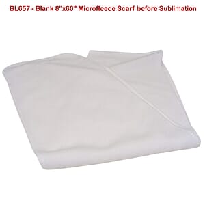 72 Hr Fast Ship -Ultra Soft and Smooth Microfleece Scarf, 8x60, Sublimated BOTH sides