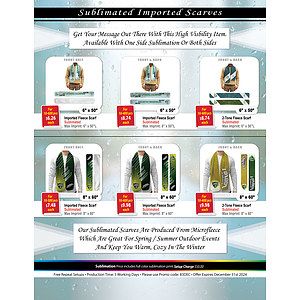 Ultra Soft and Smooth Microfleece Scarf, 6x50, Sublimated Edge to Edge 1 side