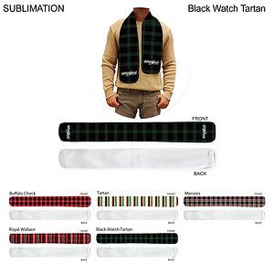 Stock Plaid Design Fashion Scarf, 6x50, Sublimated Edge to Edge 1 side