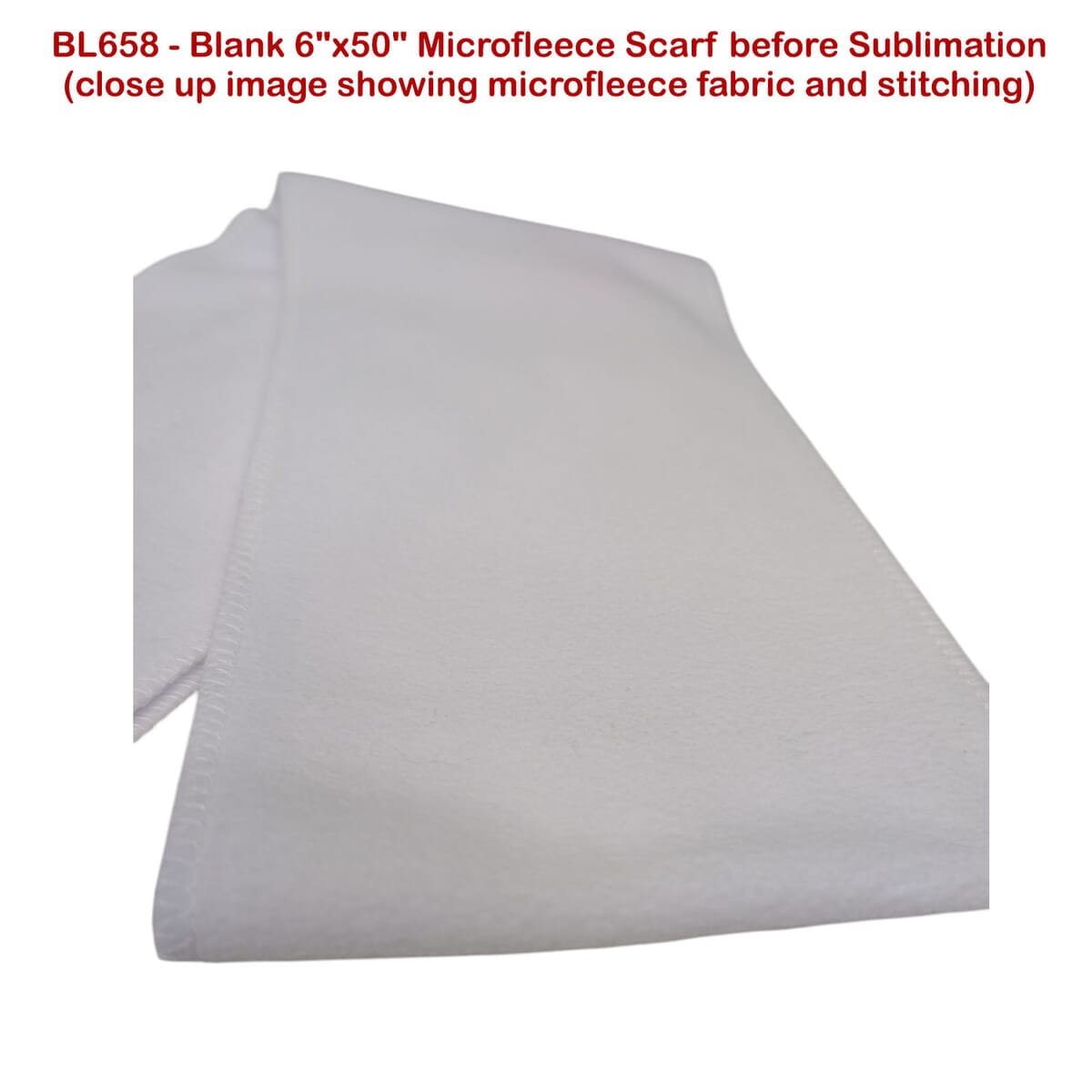 72 Hr Fast Ship - Ultra Soft and Smooth Microfleece Scarf, 6x50, Sublimated Edge to Edge 1 side