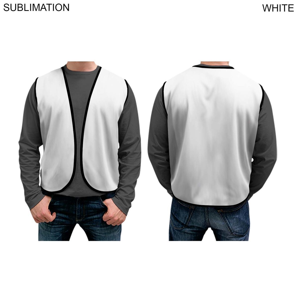 24 Hr Express Ship - Domestic Made Poplin Vest, Fully Sublimated front and back, Uniform Vest