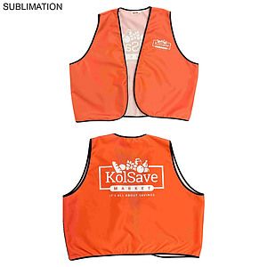 48 Hr Quick Ship - Domestic Made Poplin Vest, Fully Sublimated front and back, Uniform Vest