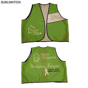 48 Hr Quick Ship - Domestic Made Poplin Vest, Fully Sublimated front and back, Uniform Vest