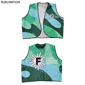 48 Hr Quick Ship - Domestic Made Poplin Vest, Fully Sublimated front and back, Uniform Vest