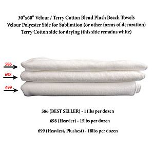 Cabana Stripe Sublimated, Heavier Weight, Plush Velour Terry Cotton Blend Beach Towel, 30x60