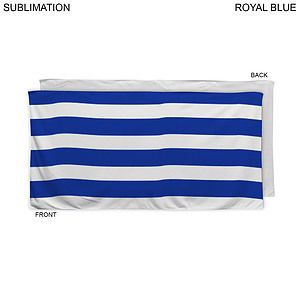 Cabana Stripe Sublimated, Heavier Weight, Plush Velour Terry Cotton Blend Beach Towel, 30x60