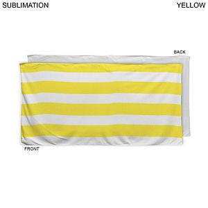 Cabana Stripe Sublimated, Heavier Weight, Plush Velour Terry Cotton Blend Beach Towel, 30x60