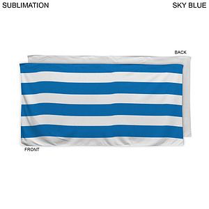 Cabana Stripe Sublimated, Heavier Weight, Plush Velour Terry Cotton Blend Beach Towel, 30x60
