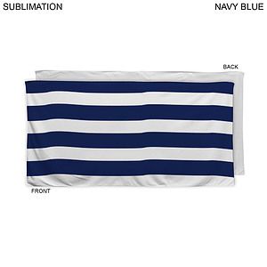 Cabana Stripe Sublimated, Heavier Weight, Plush Velour Terry Cotton Blend Beach Towel, 30x60