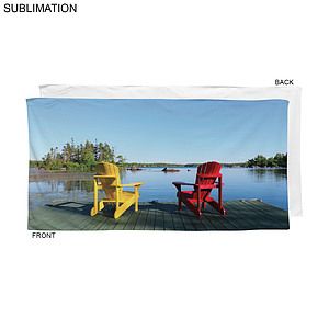 Stock Design Sublimated, Heavier Weight, Plush Velour Terry Cotton Blend Beach Towel, 30x60