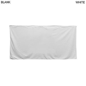 Heaviest weight, Plush Velour Terry Cotton Blend White Beach Towel, 30x60, Full Color Sublimation