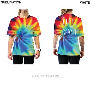 Sublimated Unisex T-Shirt with Tie Dye Background, NO SETUP CHARGE