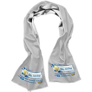 24 Hr Express Ship - White Cooling Towel, 12x40, with full color sublimated logos