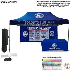 20' Tent Backwall Package, 20' Sublimated Tent kit and Full Single sided 20' backwall