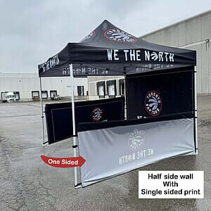 48 Hr Quick Ship - Half Side Wall for 10x10 Tent Kit, Sublimated, Single Sided Print