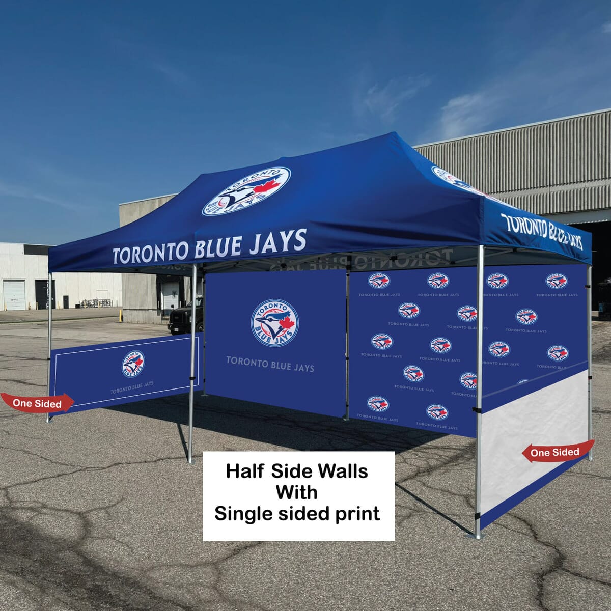 48 Hr Quick Ship - Half Side Wall for 10x20 Tent Kit, Sublimated, Single Sided Print