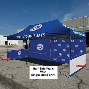 48 Hr Quick Ship - Half Side Wall for 10x20 Tent Kit, Sublimated, Single Sided Print