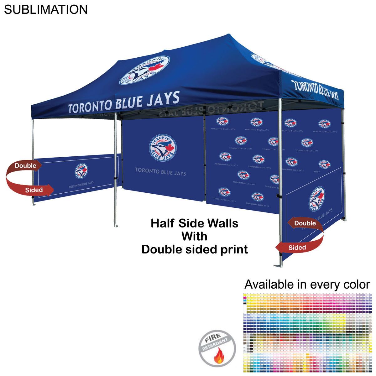 Half Side Wall for 10x20 Tent Kit, Sublimated, Double Sided Print