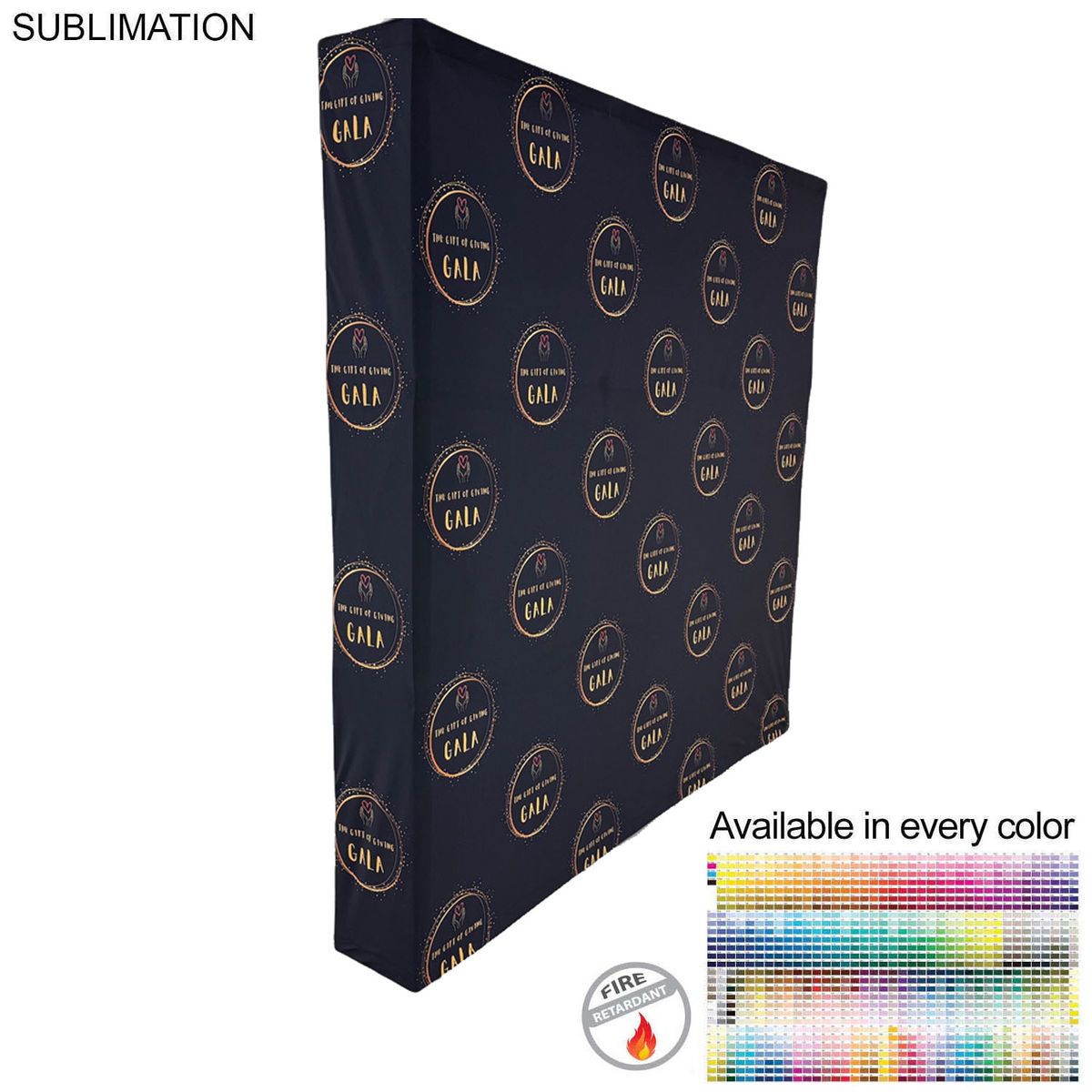 7.5' Straight Wall Full Height Tension Fabric Pop-up Display Kit with Wrap End Caps, NO SETUP CHARGE