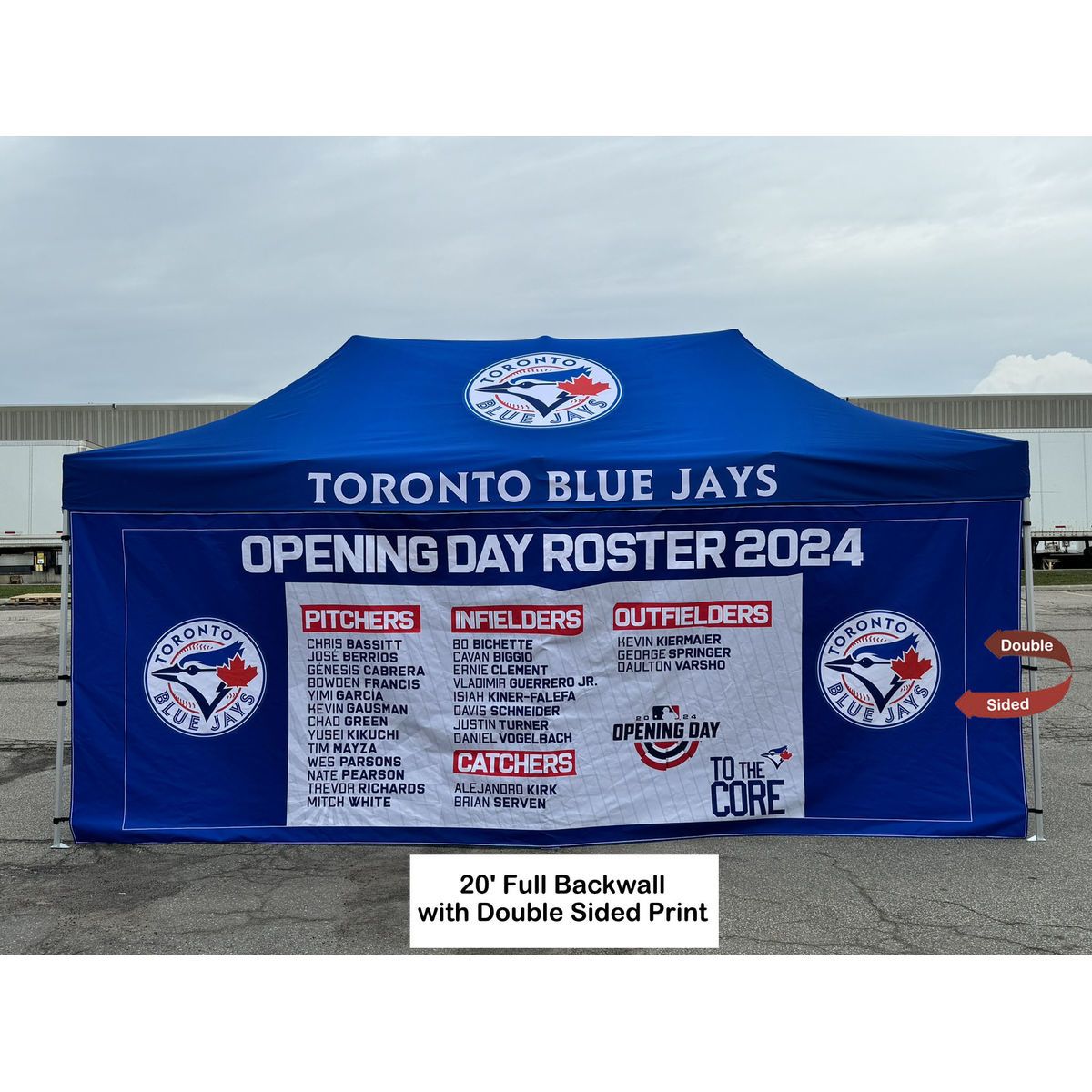 48 Hr Quick Ship - Full 20' Back Wall for 10x20 Tent Kit, Sublimated, Double Sided Print