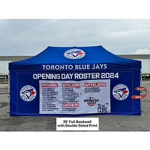 48 Hr Quick Ship - Full 20' Back Wall for 10x20 Tent Kit, Sublimated, Double Sided Print