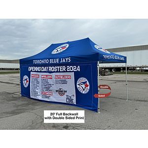 48 Hr Quick Ship - Full 20' Back Wall for 10x20 Tent Kit, Sublimated, Double Sided Print