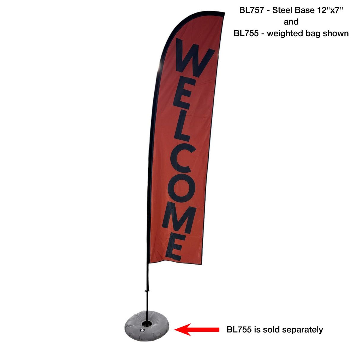Steel Base, 12x7, for Advertising Flags
