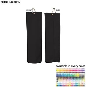 Colored Microfiber Dri-Lite Terry Golf Towel, Finished size 5x18, Trifold Grommet  Hook