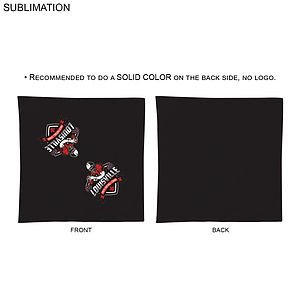 Colored Sublimated Bandana, 22x22, Sublimated Edge to Edge 2 sides