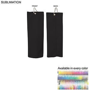 Colored Microfiber Dri-Lite Terry Golf Towel, Finished size 6x15, Trifold Grommet  Hook