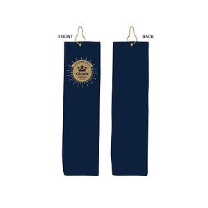 Colored Velour Terry Cotton Blend Golf Towel, Finished size 5x18, Trifold Grommet Hook, Sublimated