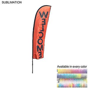 72 Hr Fast Ship - 10' Small Feather Flag Kit, Full Color Graphics Double Sided, Spike and Bag