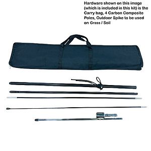 72 Hr Fast Ship - 9' Small Tear Drop Flag Kit, Full Color Graphics Double Sided, Spike and Bag