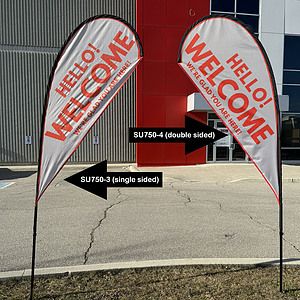 72 Hr Fast Ship - 9' Small Tear Drop Flag Kit, Full Color Graphics Double Sided, Spike and Bag